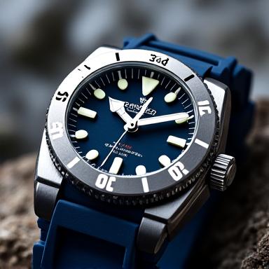 A robust diver's watch with a rotating bezel and luminous markers